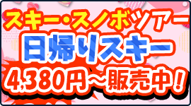 2025-2026 スキー・スノボツアーの日帰りツアー初すべり4380円から